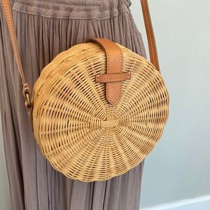 J. Crew Rattan Wicker Round Purse